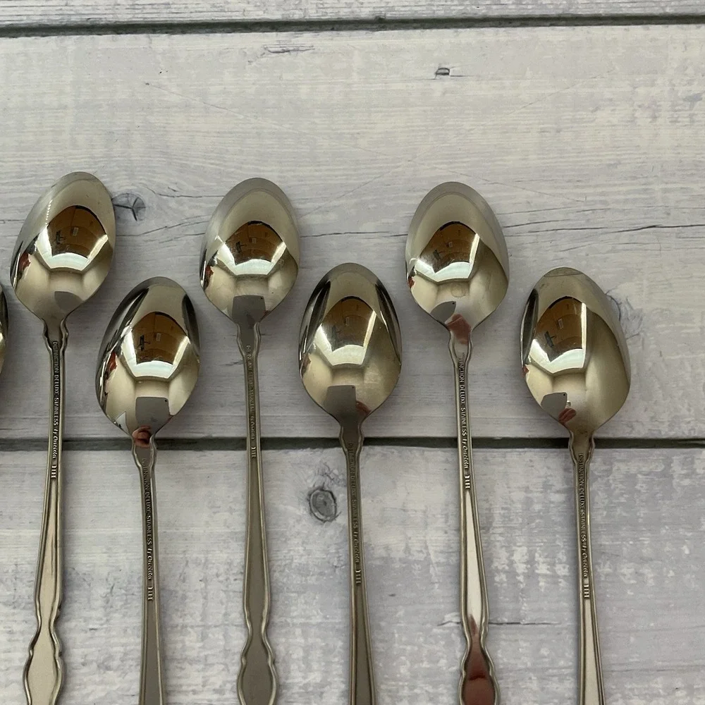 Oneida Distinction Deluxe HH VALERIE Stainless Flatware 10 Iced Tea Spoons